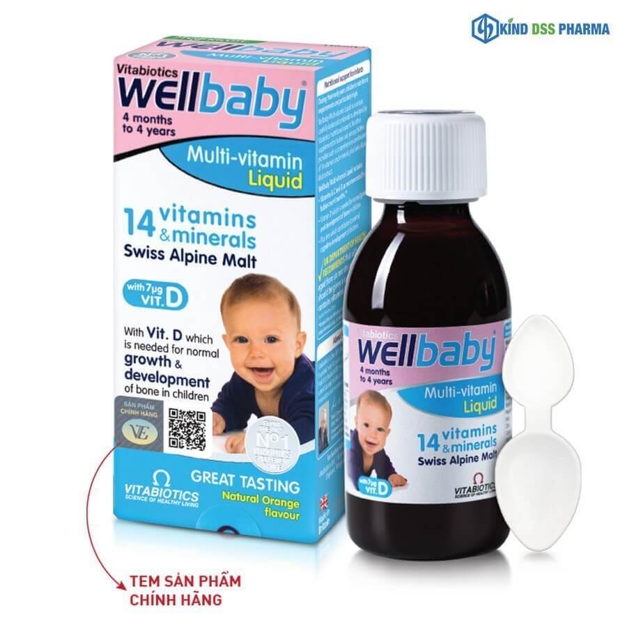 Wellbaby Multi-Vitamin Liquid cho bé 4 tháng-4 tuổi